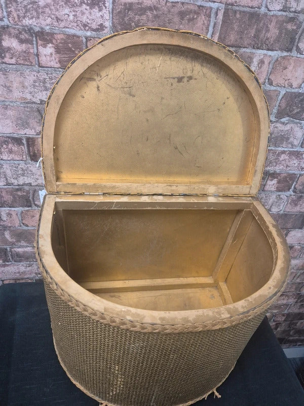 Lloyd loom gold half moon ottoman