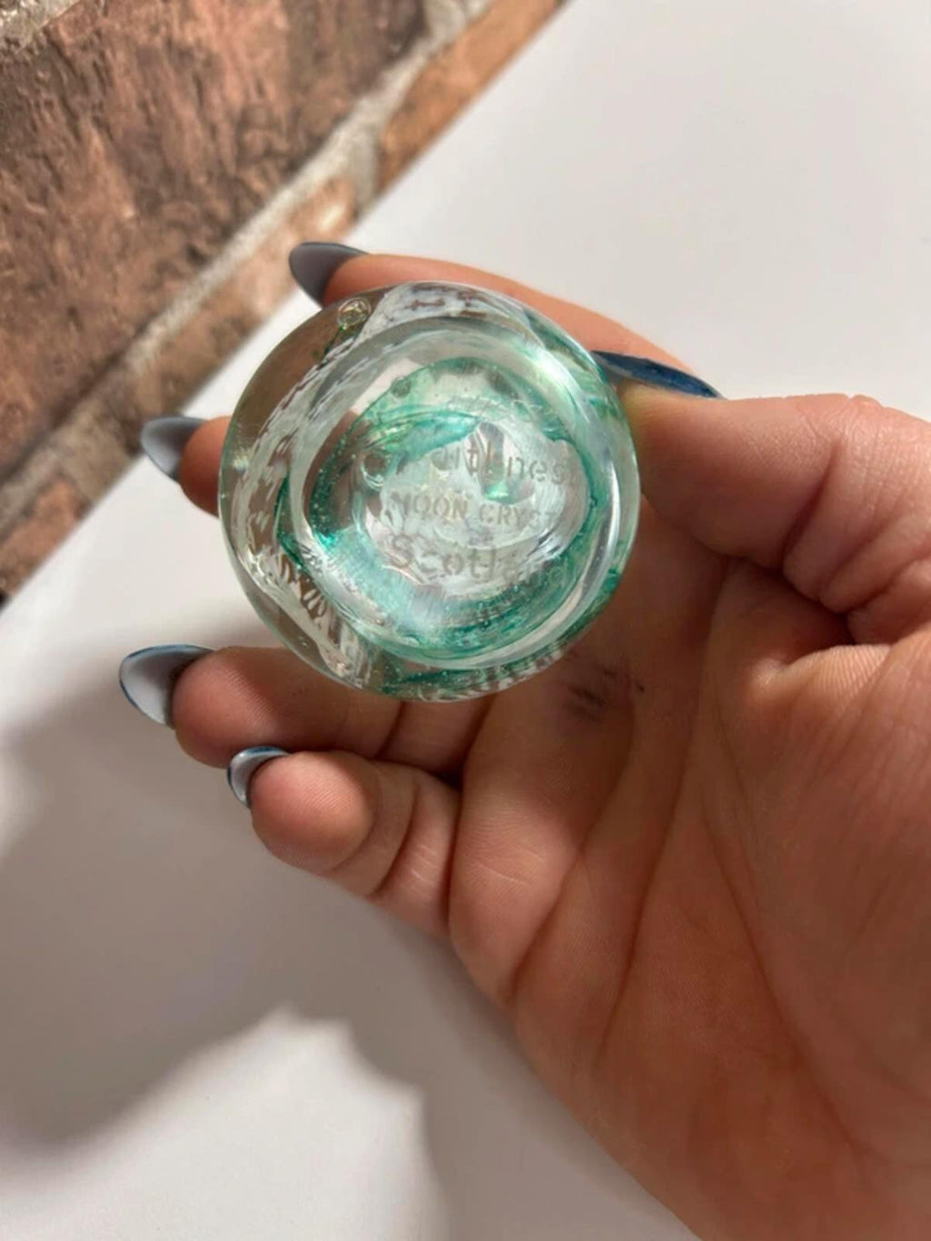 Moon Crystal Cathness Glass Paperweight