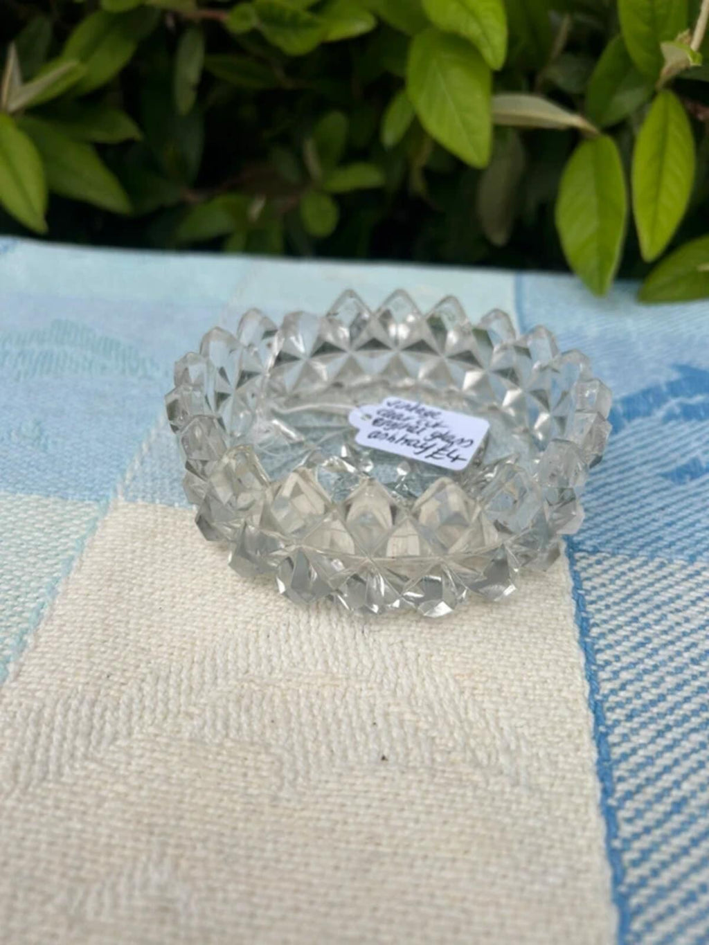 Vintage Clear Cut Crystal Ashtray