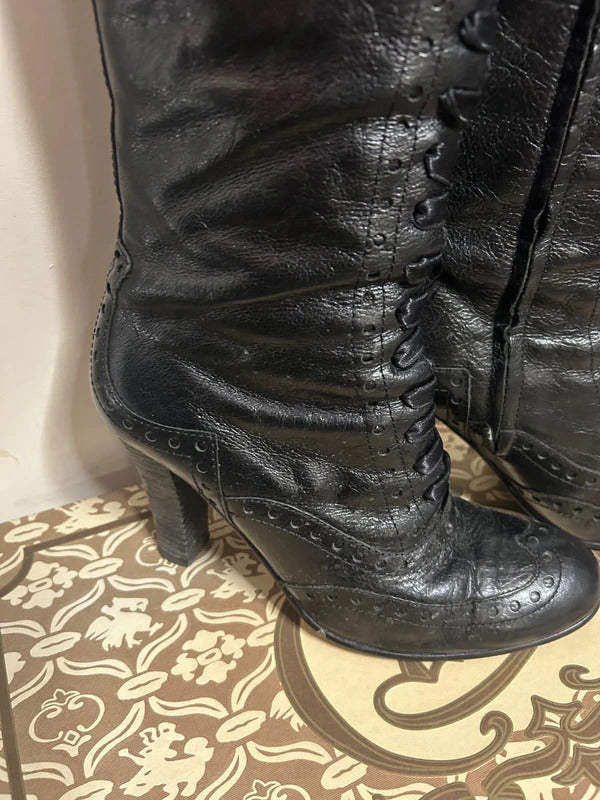 Ash Farah Leather Lace Up Boots - Size 3