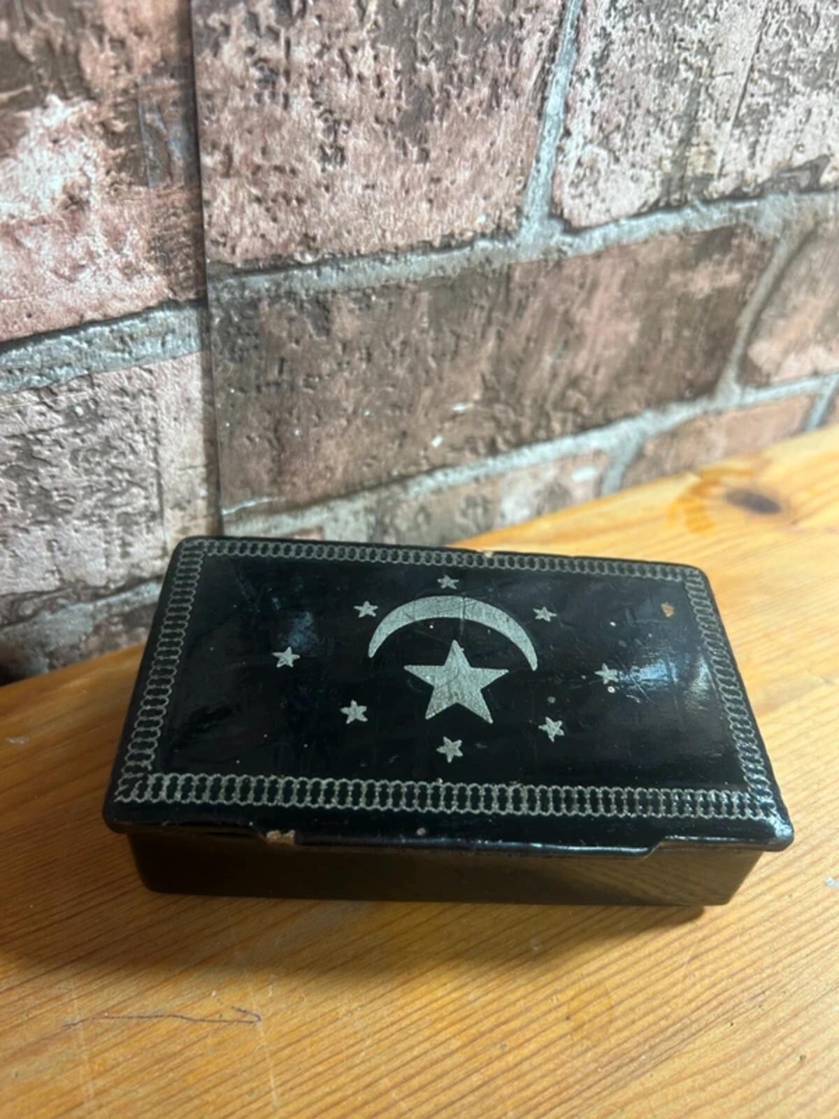 Antique Wooden Moon and Stars Box