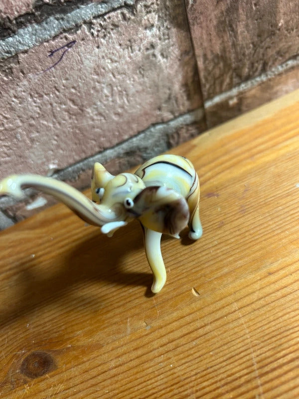 Vintage Glass Art Elephant Ornament