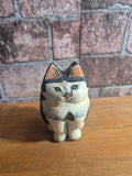 Vintage papermache cat trinket box