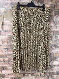 Leopard Print Pleated Midi Skirt - Size 16