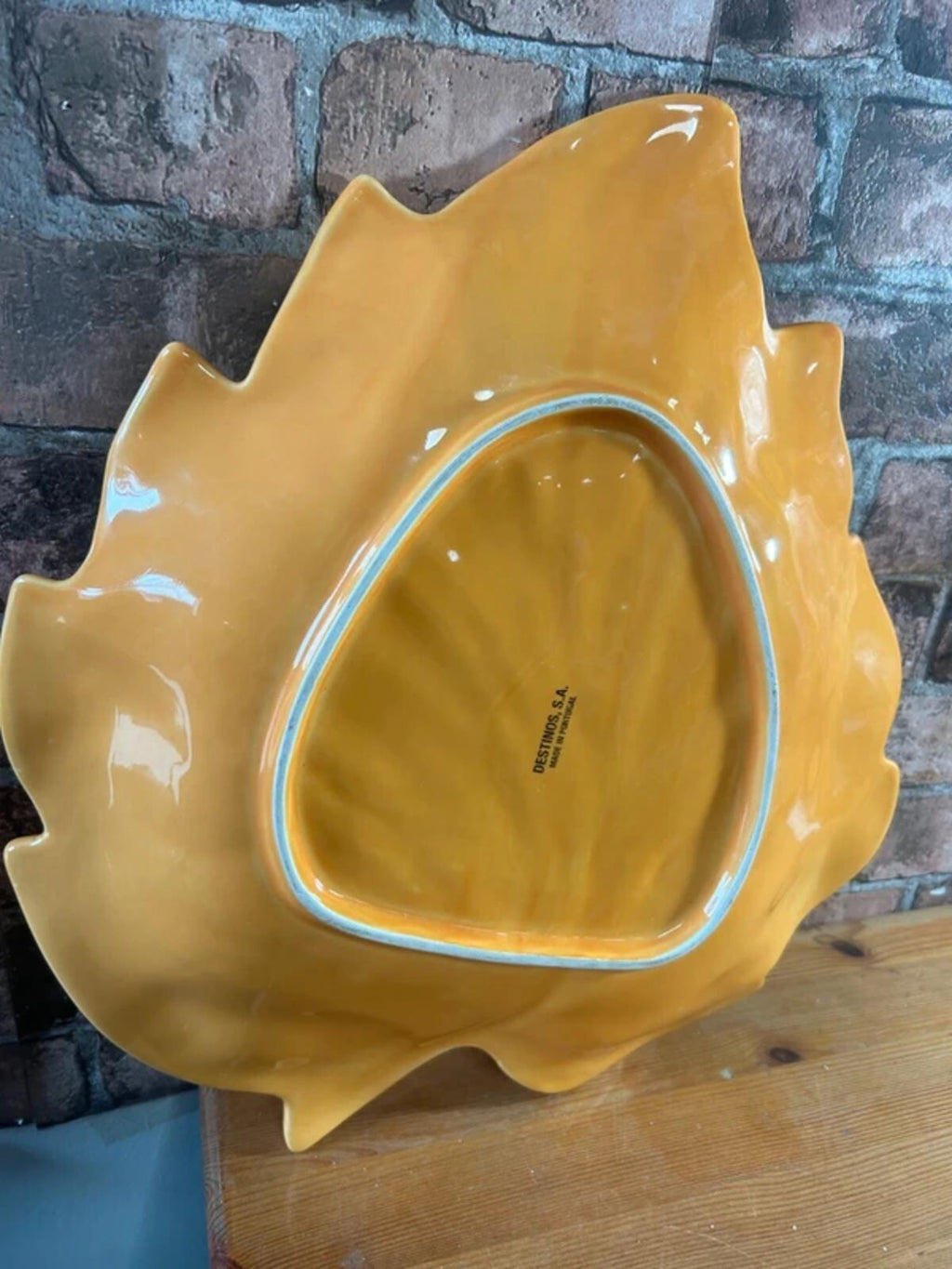 Vintage Large Ceramic Portugese Leaf Plate
