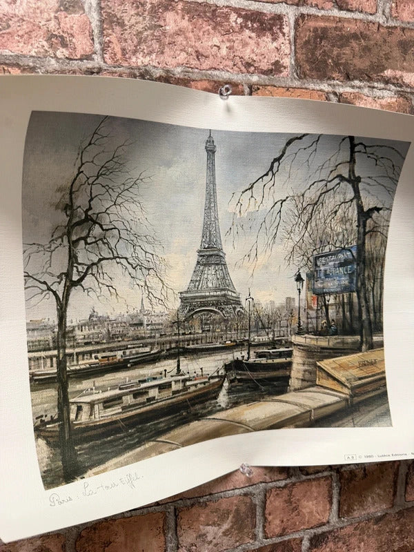 Set of Three Lithograph Prints of Paris, Brunet