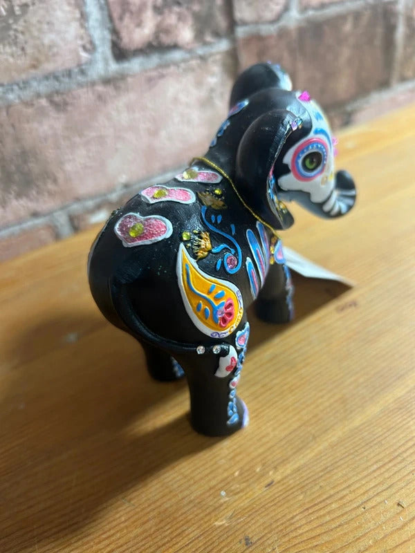 Hamilton Circle Celebration of Luck Sugar Skull Elephant Ornament