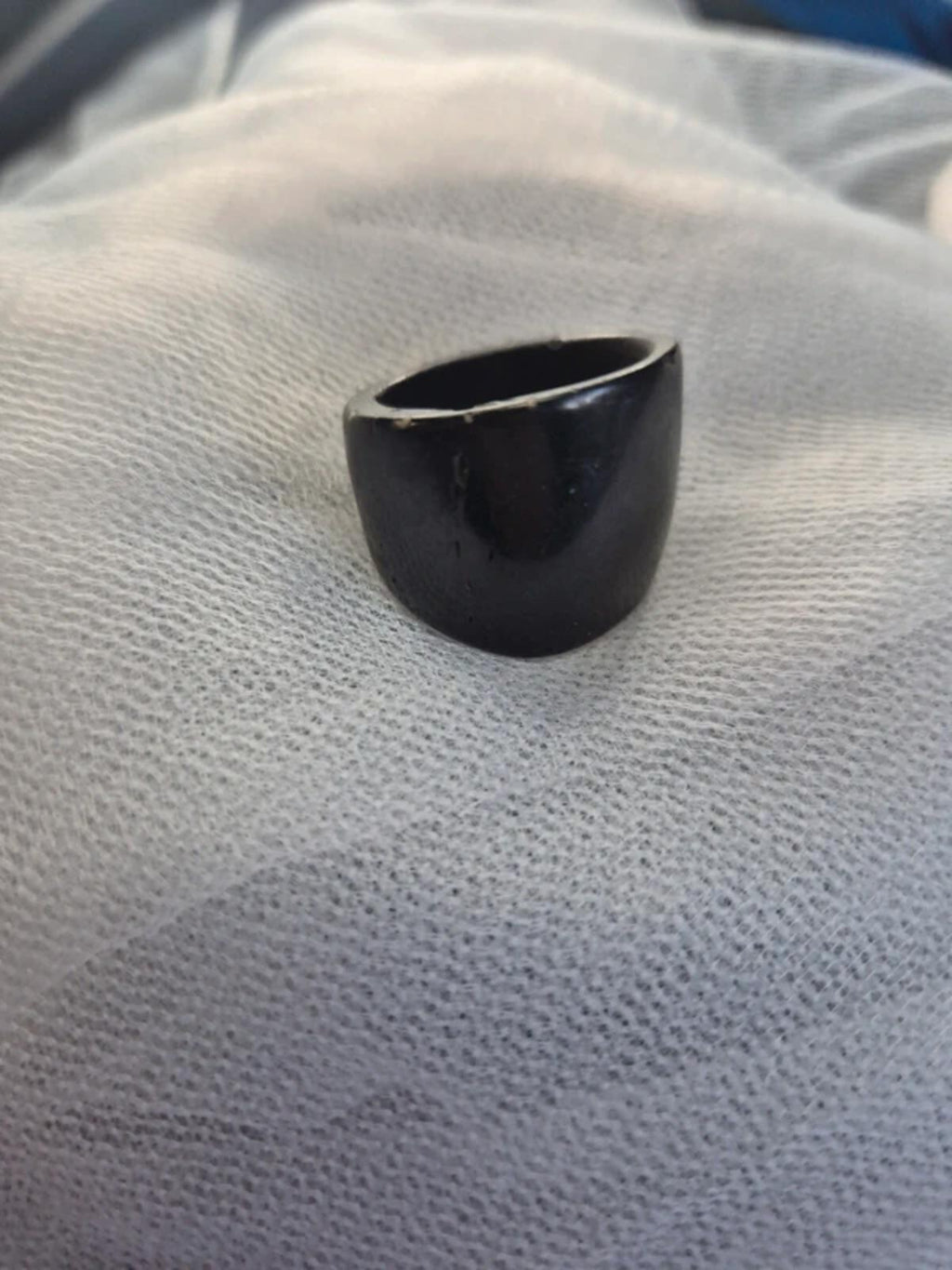 Chunky black natural ring- not adjustable