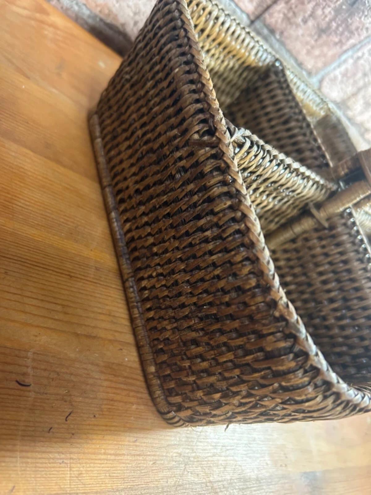 Vintage Rattan Storage Caddy