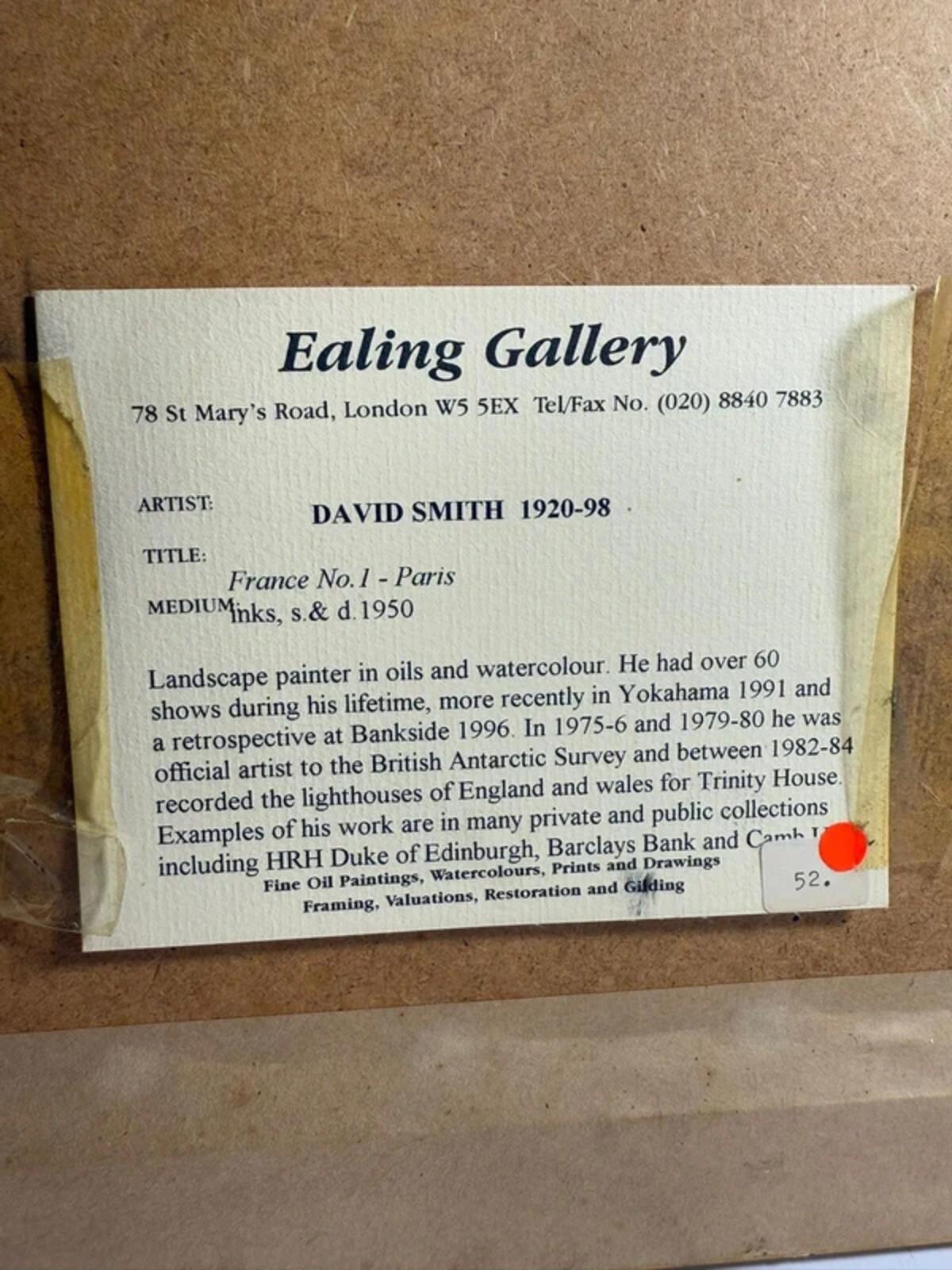 David Smith No.1 Paris Inks Framed and Signed