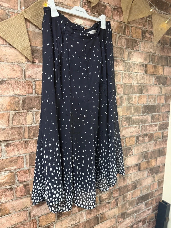 Nightingales Navy Midi Skirt - Size 14