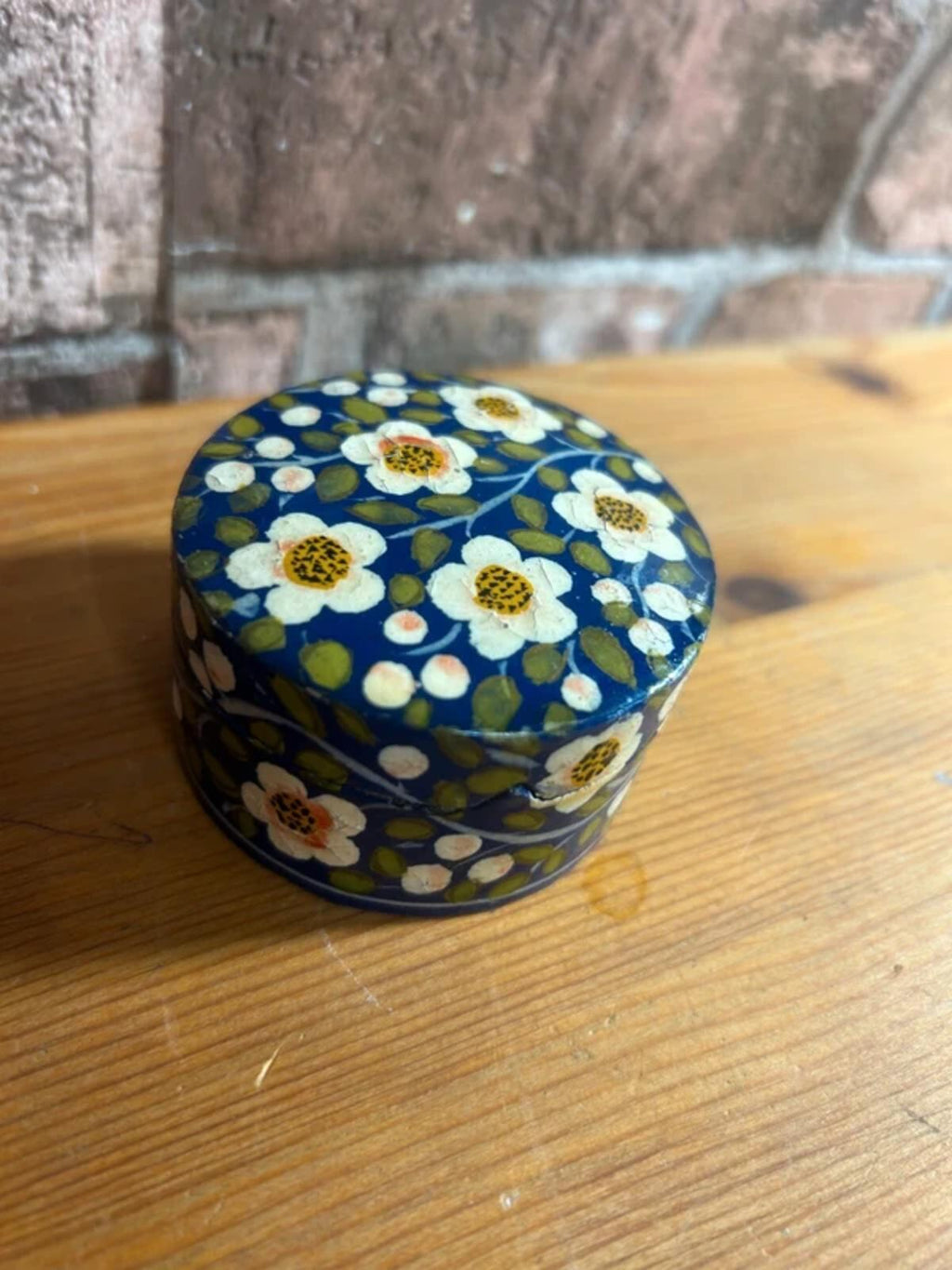 Vintage Floral Wooden Trinket Box