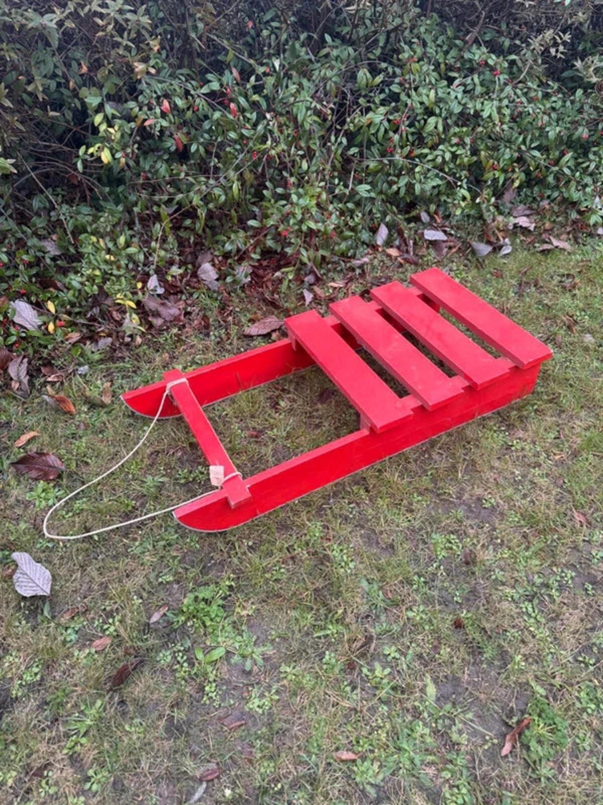 Vintage Wooden Red Sleigh