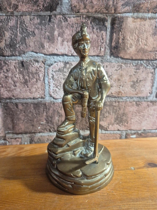 Vintage brass coal miner figure