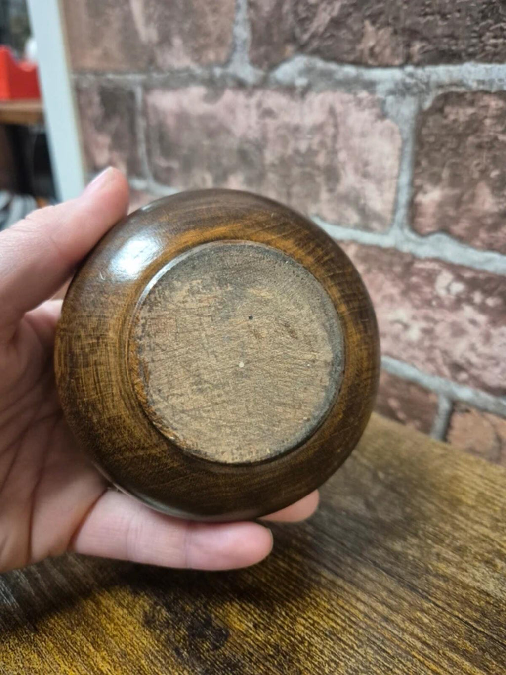 Lidded wooden pot