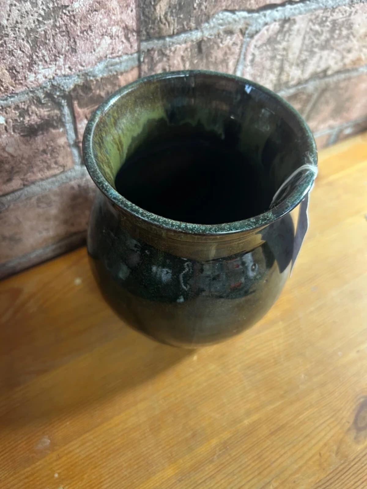 Vintage Green Drip Ceramic Vase