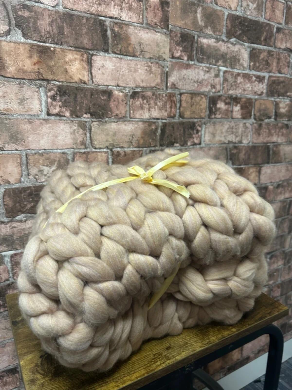 Giant Chunky Knit Wool Blanket