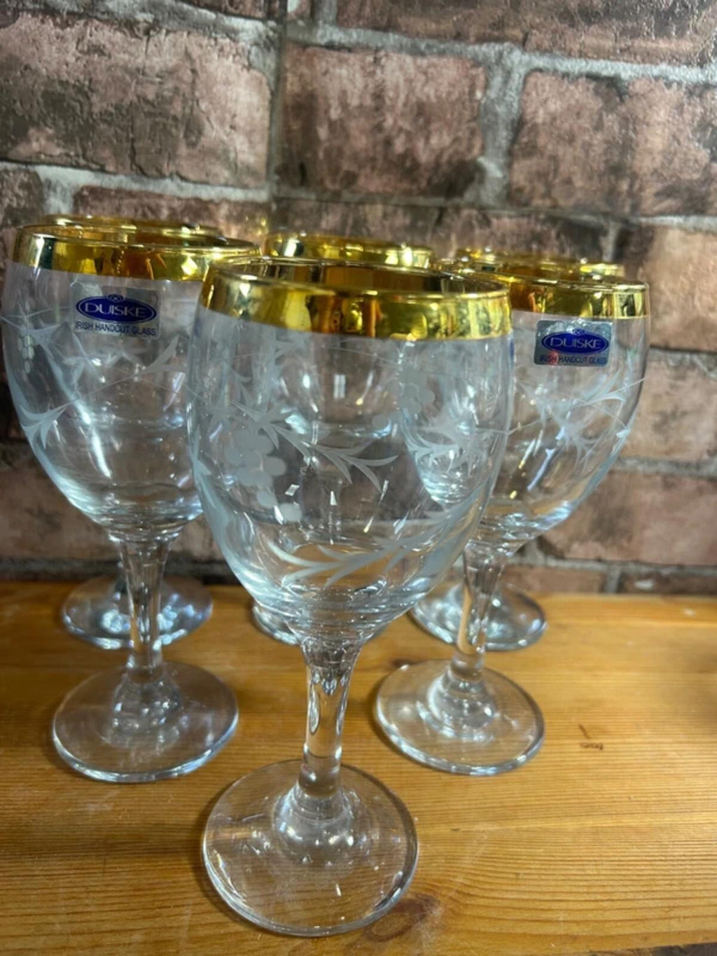 Duiske Irish Hand Cut Glasses x 6