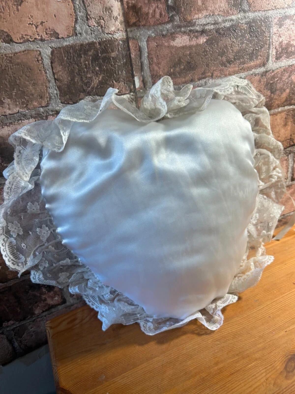 Vintage Lace Heart Pillow