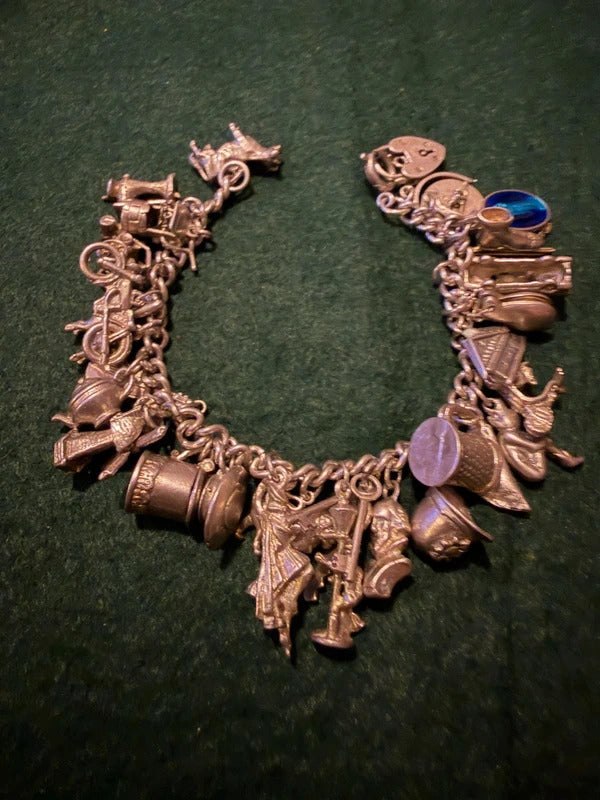 Sterling Silver Vintage Charm Bracelet