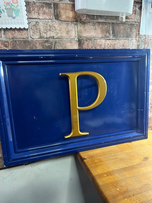 Vintage Style Wooden Custom "P" Sign