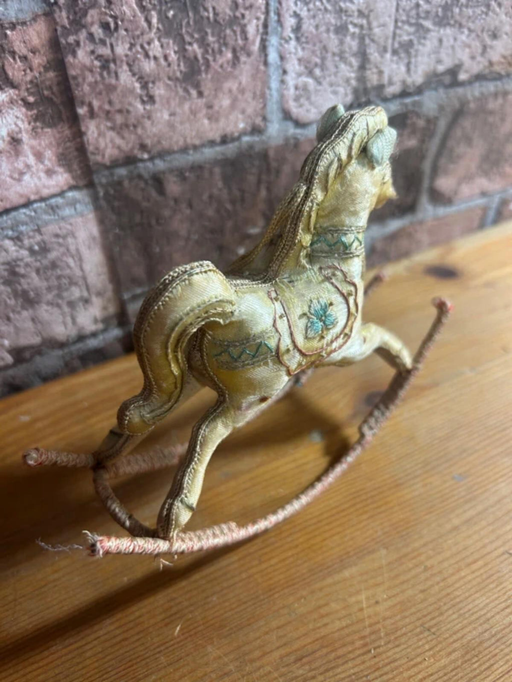 Vintage Embroidered Rocking Horse Ornament