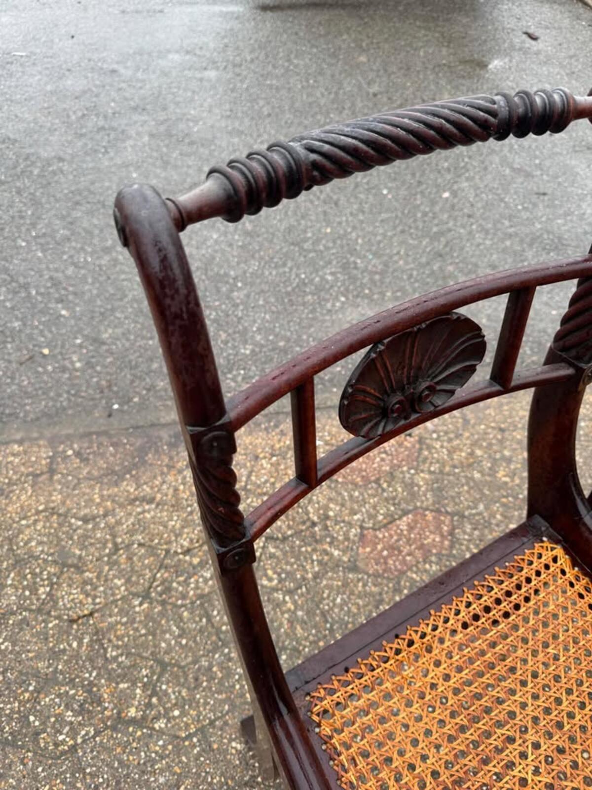 Pair of Antique Regency Chairs with Cane Seats