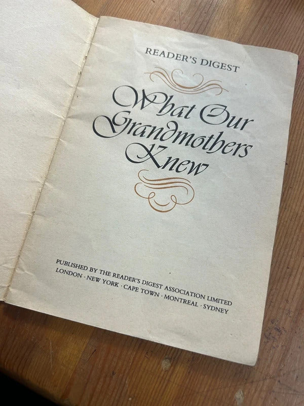 Vintage Cookbook 'What Our Grandmothers Knew'