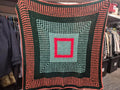 Crochet blanket red/green