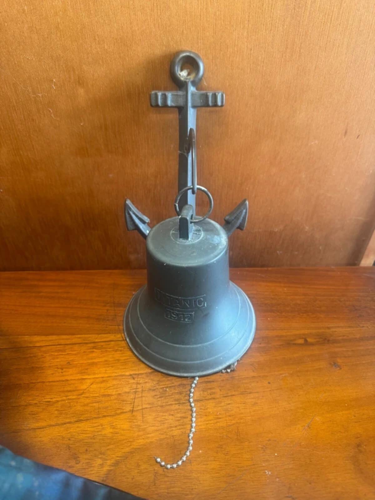 Vintage Decorative Cast Metal Titanic 1912 Wall Bell