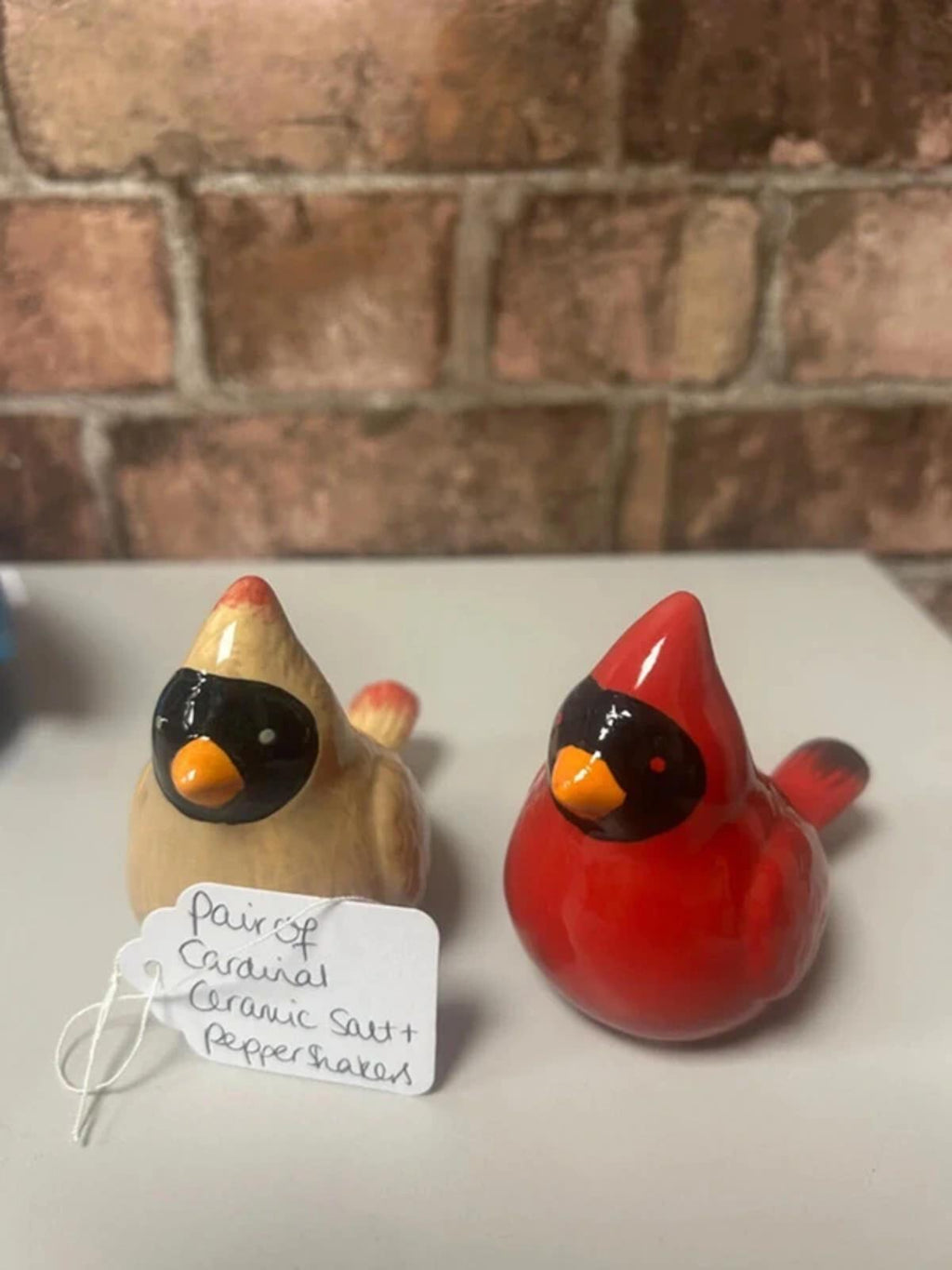 Pair of Cardinal Ceramic Salt and Pepper Shakers