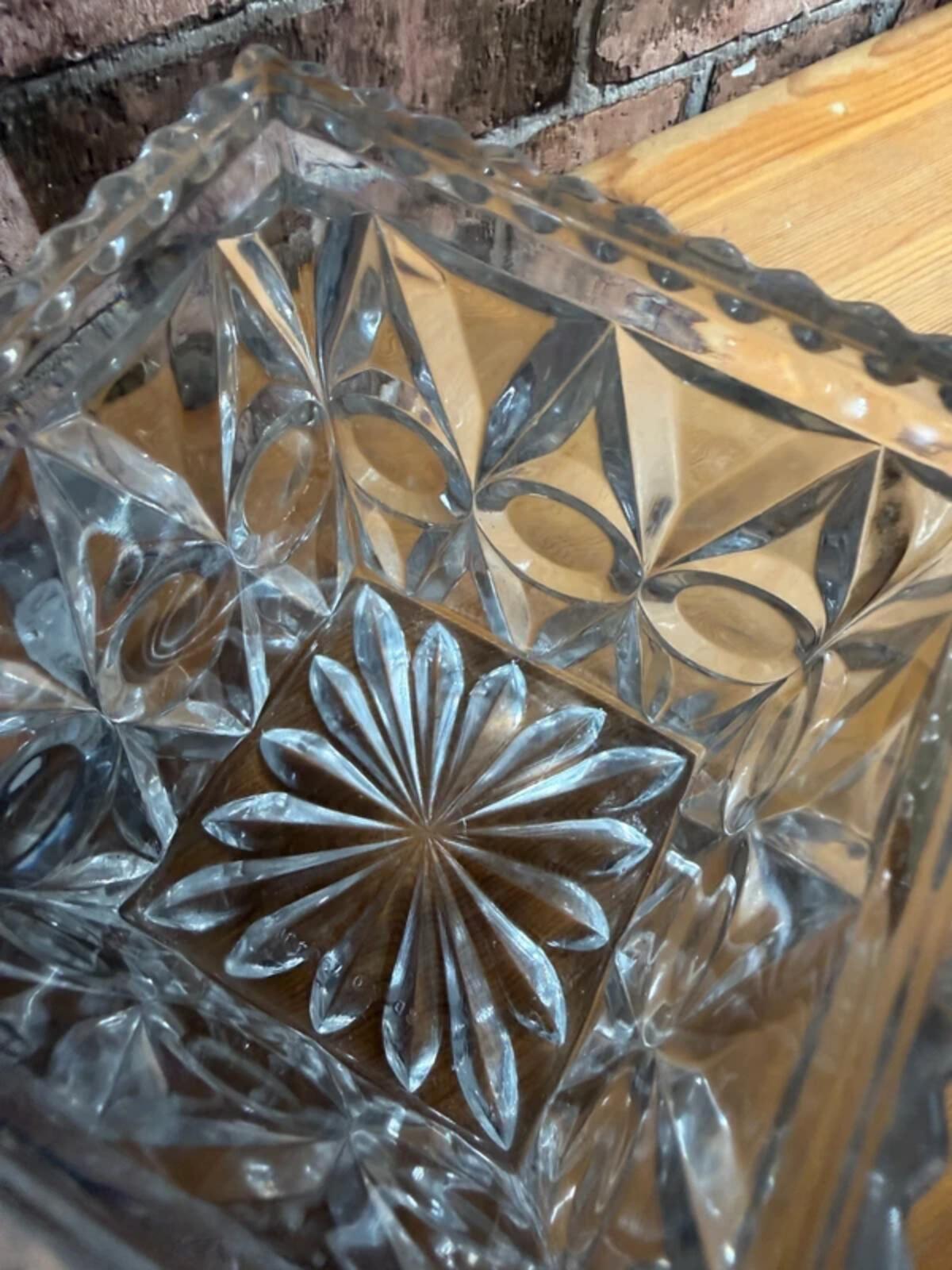 Art Deco Square Glass Jar With Lid