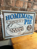 Vintage Homemade Cherry Pie Advertising Metal Sign