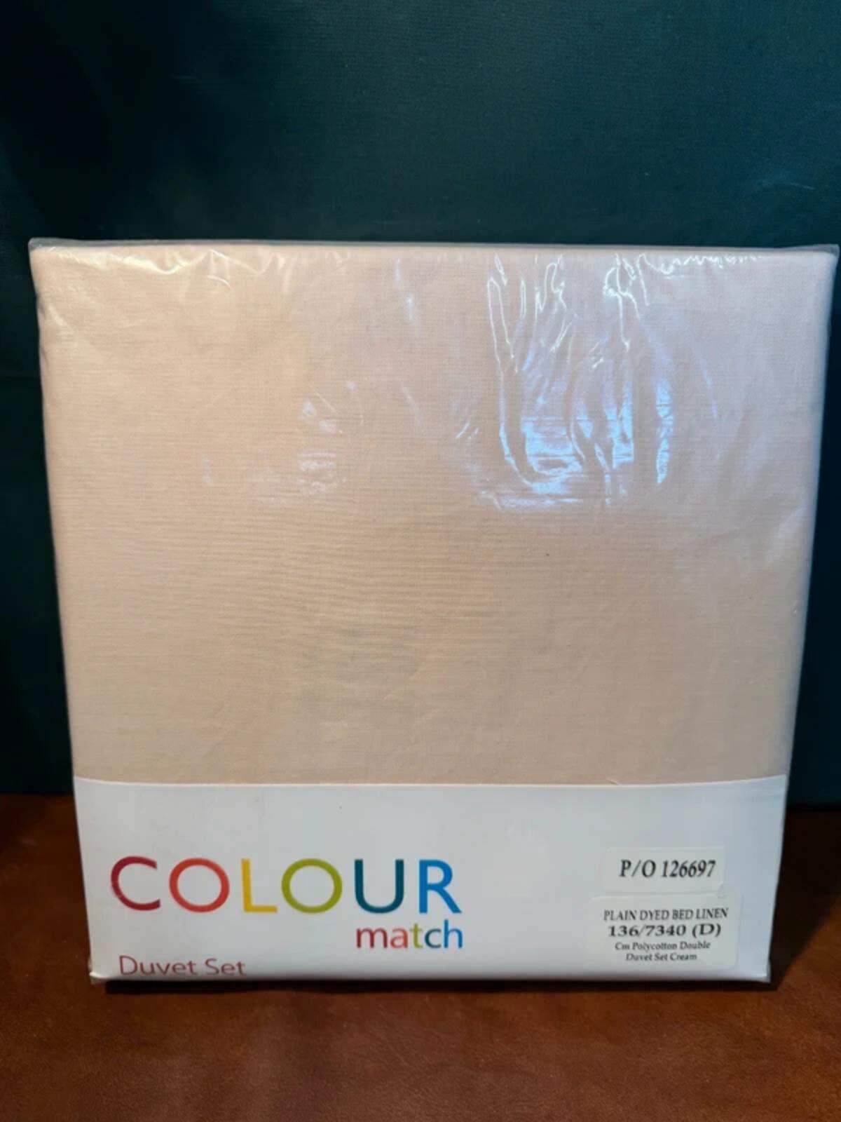 Colour Match Beige Double Bed Cover