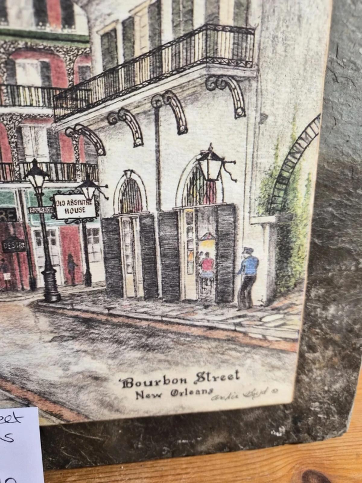 Bourbon Street New Orleans Decorative Slate