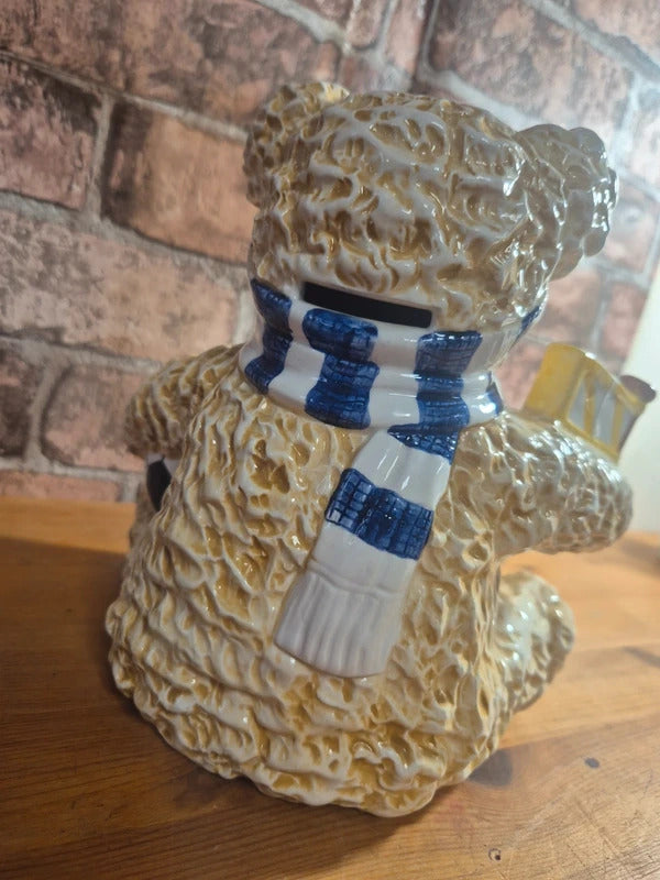 Vintage Leonardo football supporter teddy money box