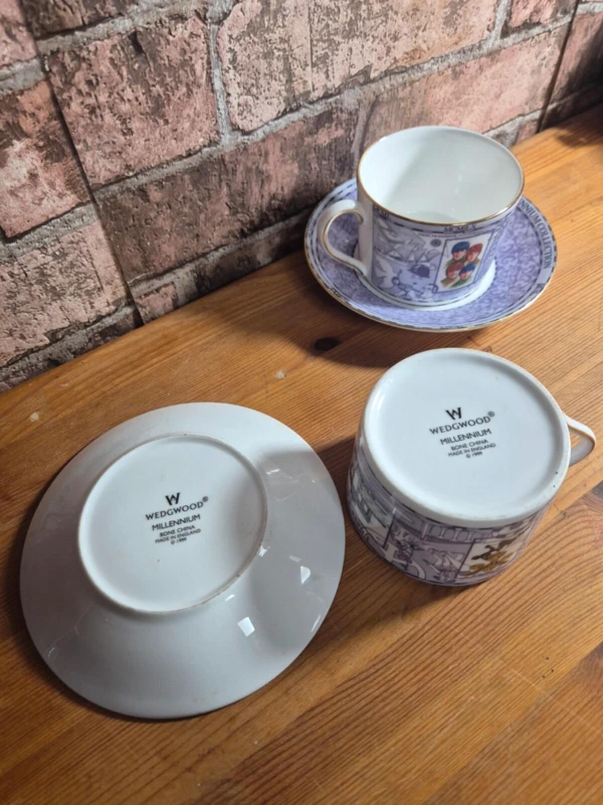 Wedgwood 'Millennium' cups and saucers set