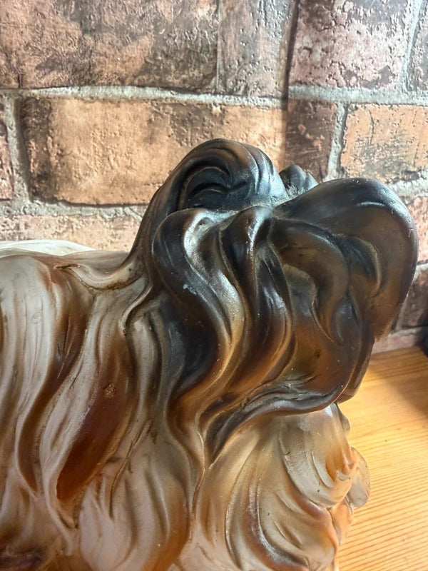 Large Vintage Pekinese Dog Resin Heavy Statue