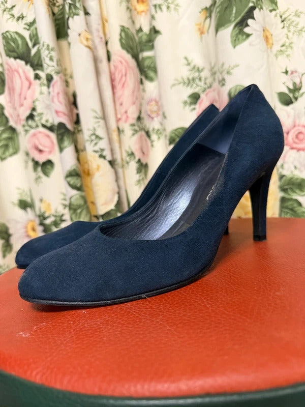 Brenda Zaro Navy Heels - Size 5.5 UK