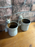 Pair of Stoneware Vintage Cat and Dog Mugs