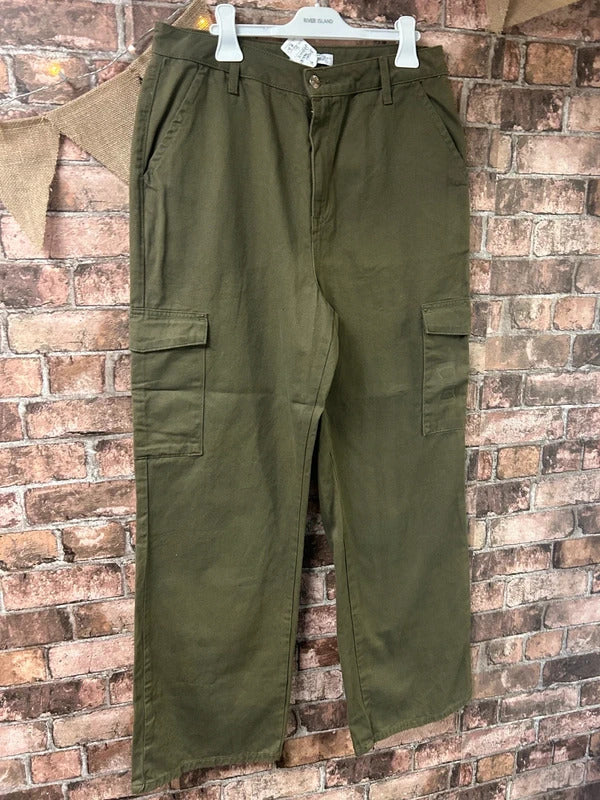 Primark Khaki Cargo Trousers - Size 16