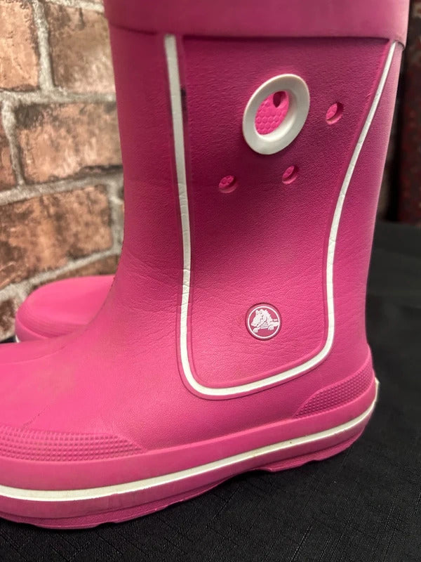 Pink Kids Croc Crocband Jaunt Wellies - Size 1 UK SHOE