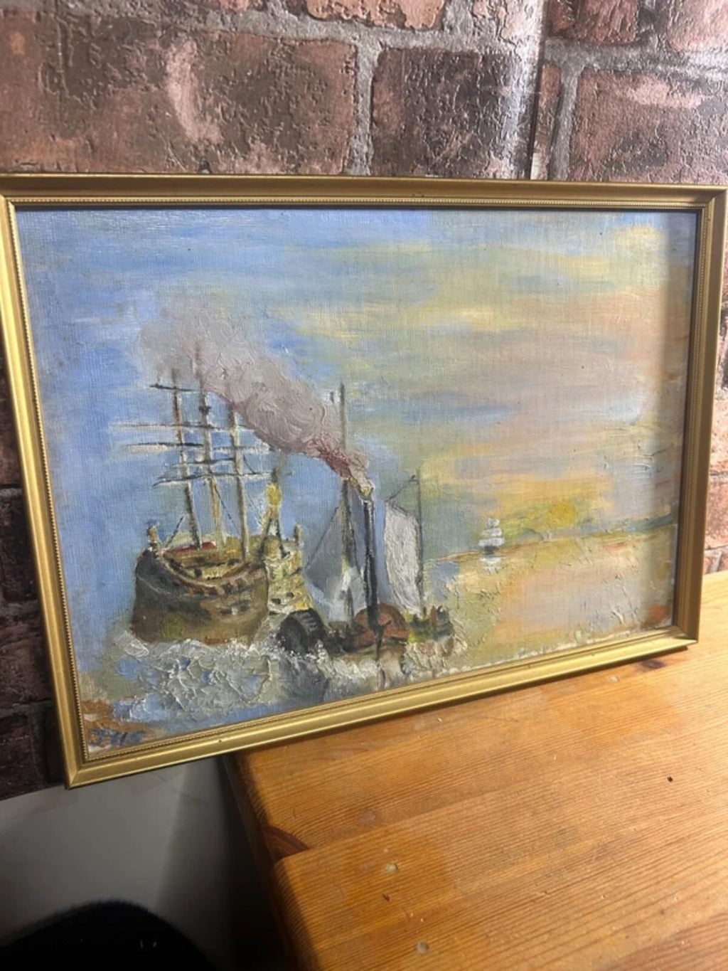 The Fighting Temeraire by J Hayden Smith Framed Oil Painting