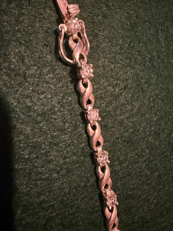 Silver 925 Hallmarked Criss Cross Bracelet