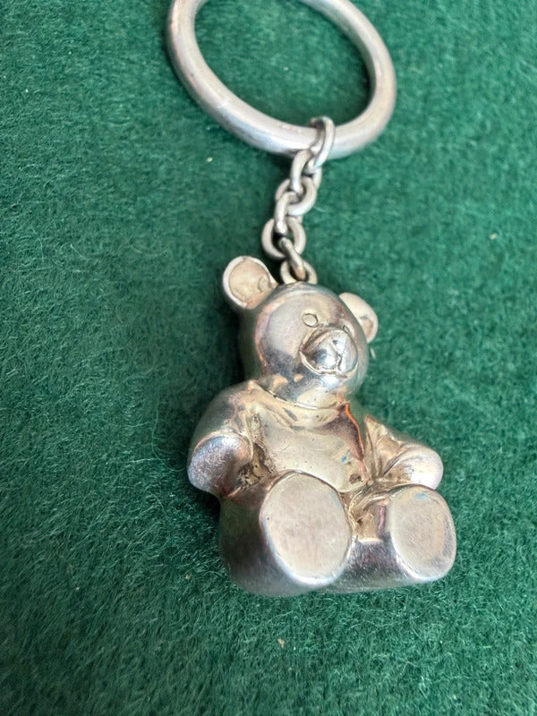 Sterling Silver Teddy Bear Keyring