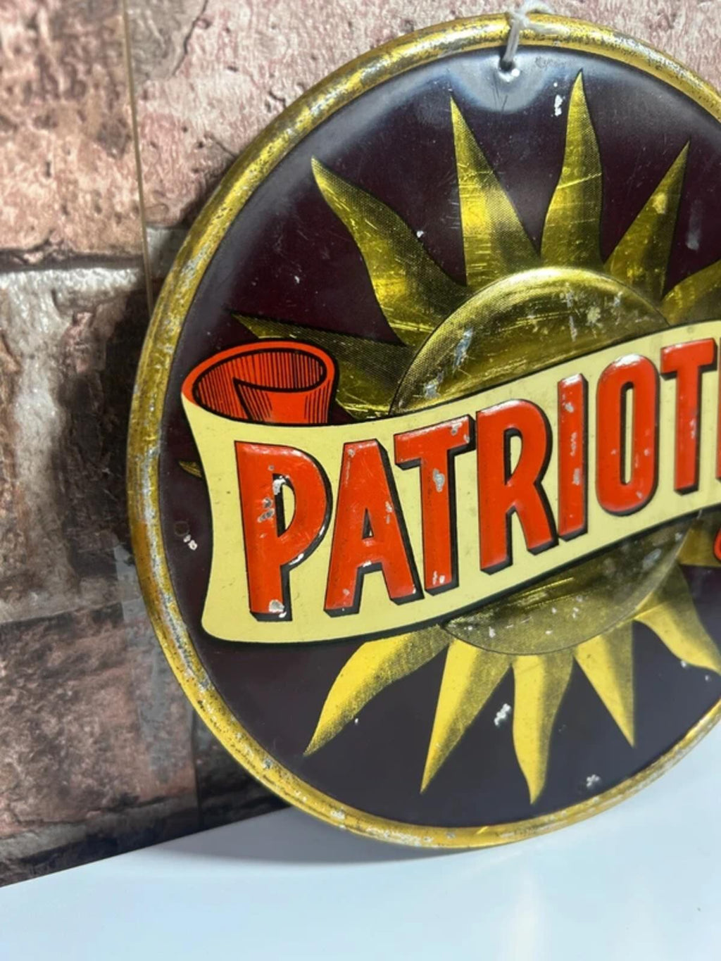 Original Tin Patriotic Insurance Advertising Sign