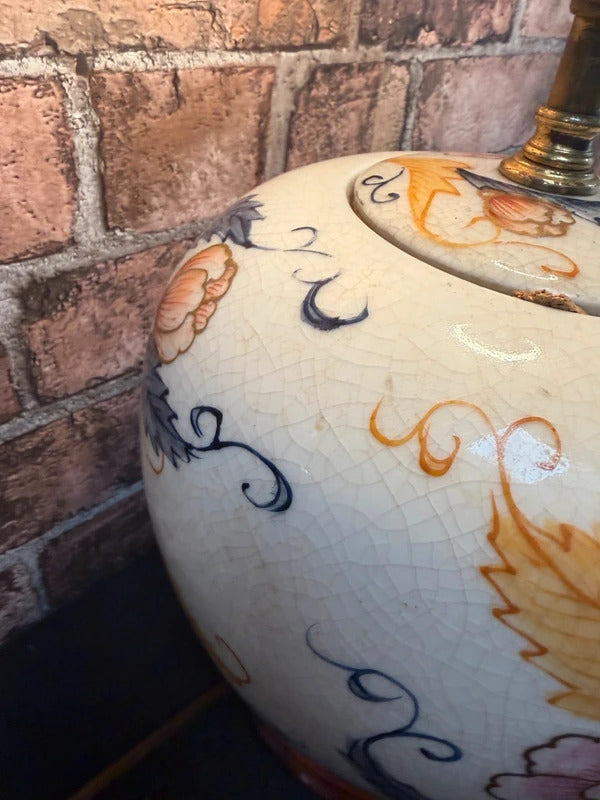 Chinese Ceramic Crackle Glaze Lamp