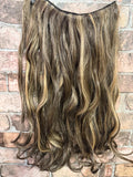 Stranded One Piece Curly Clip In Extensions - 'Coral Bells'