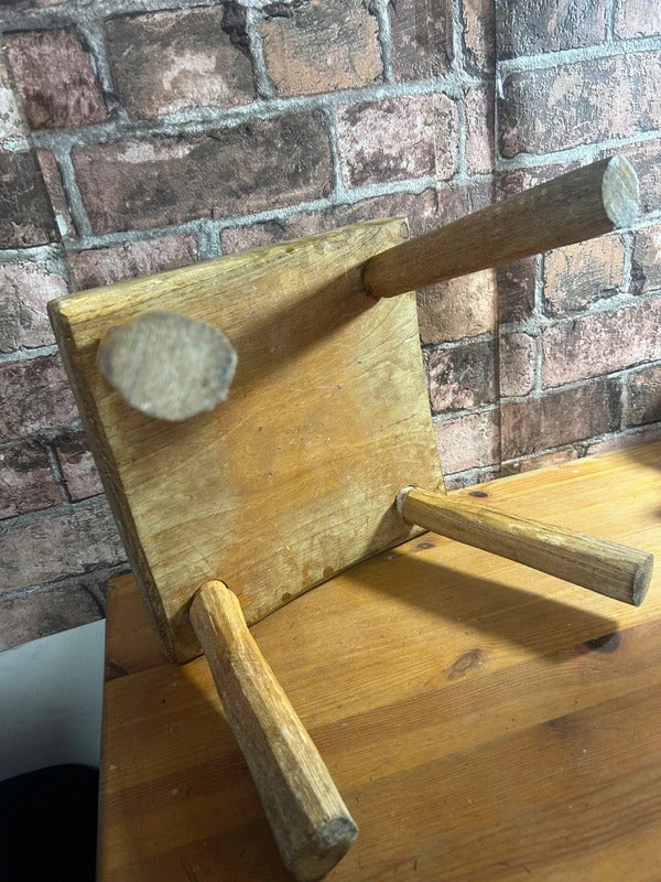 Vintage Hand Carved Milking Stool