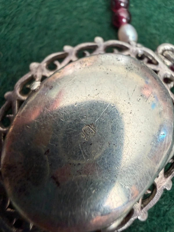 Sterling Silver Beaded Necklace and Pendant